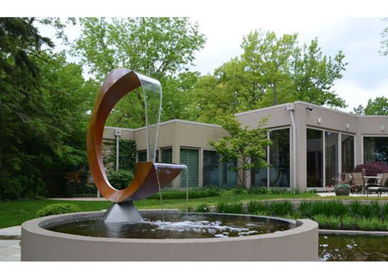 Harga yang bagus Fitur Air Taman Rusty Corten Steel Outdoor Modern on line