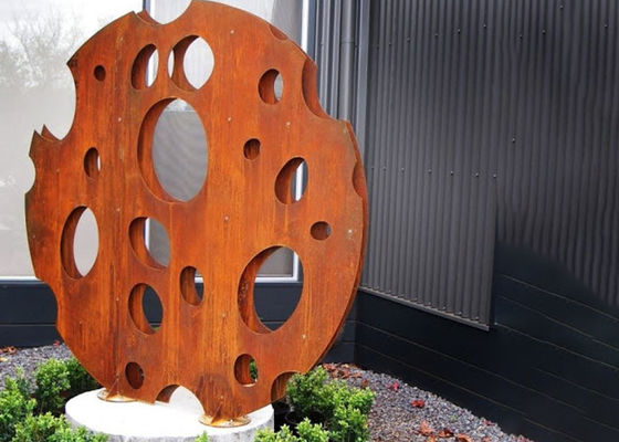 Harga yang bagus Patung Dekorasi Taman Baja Corten Tinggi 200cm Abstrak on line