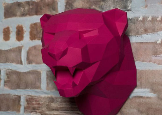 Harga yang bagus Patung Macan Tutul Stainless Steel Rose Painted Tinggi 50cm on line