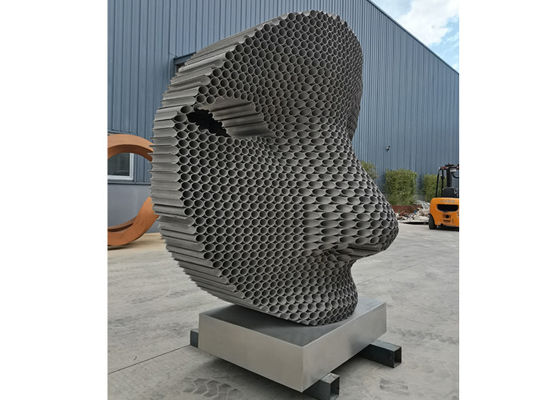 ODM Matt Finish Patung Wajah Logam Stainless Steel Untuk Dekorasi Taman
