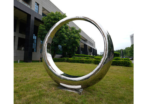 Harga yang bagus Patung Cincin Stainless Steel Luar Ruangan Modern yang Dipoles on line