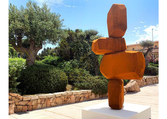 Patung Taman Logam Abstrak Rusty Corten Steel