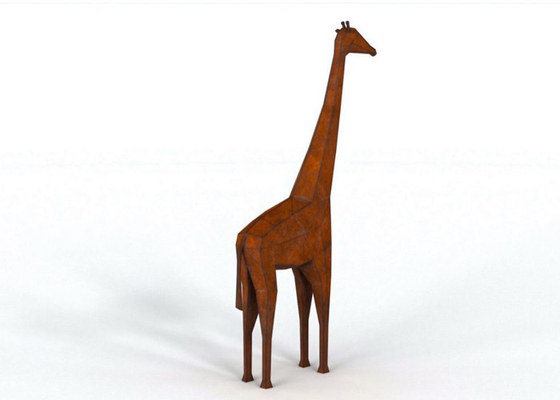 Harga yang bagus 300cm Tinggi Corten Steel Life Size Patung Jerapah Untuk Dekorasi Taman on line