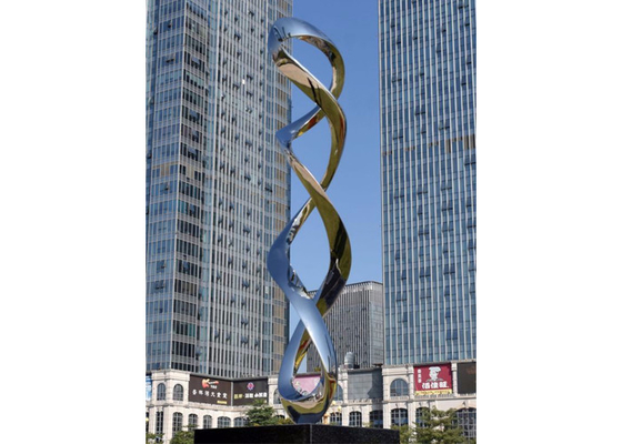 Harga yang bagus Patung Abstrak Stainless Steel Berputar-putar Tinggi 300cm yang Dipoles on line