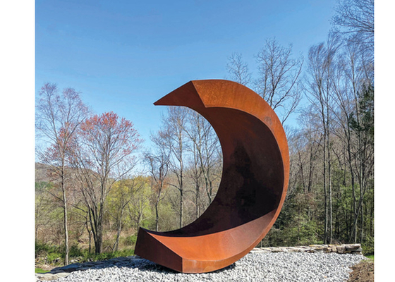 Patung Bulan Baja Corten Tinggi 250cm Untuk Dekorasi Taman