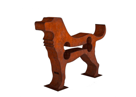Harga yang bagus Patung Anjing Corten Steel Panjang 150cm Rusty Untuk Taman on line