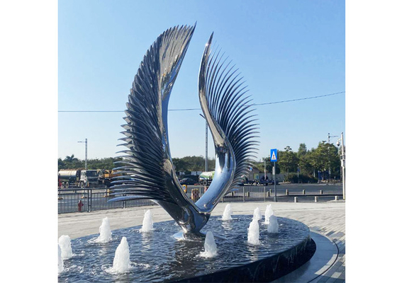 Dekorasi Luar Ruangan Modern 316 Air Mancur Sayap Stainless Steel