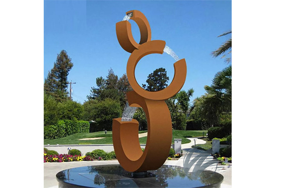 Harga yang bagus Outdoor Modern Garden Rusty Corten Steel Water Fountain 3C Desain on line